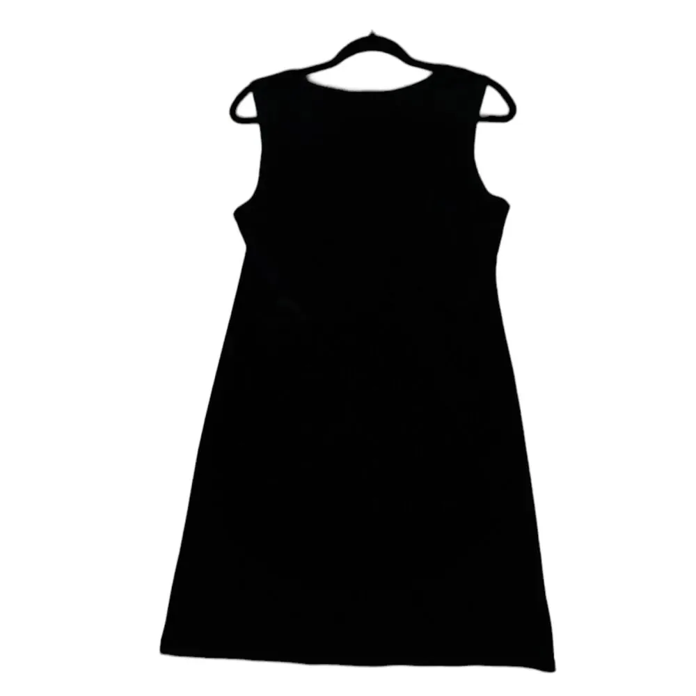 Rabbit Designs Womens 8P Dress Black Velvet Midi‎ Pullover Sleeveless Shift